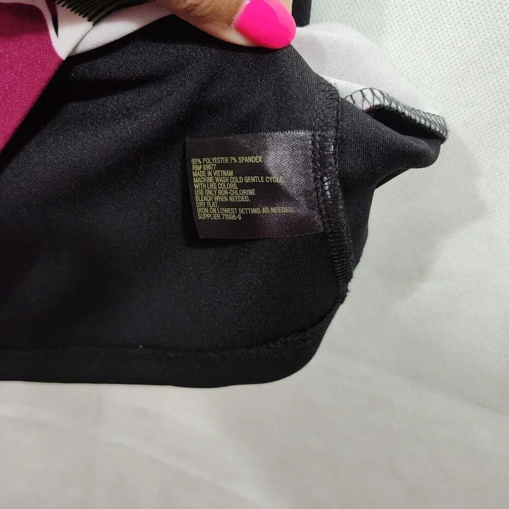 Worthington Red Black Green Sheath Dress Women Size 12 Sleeveless Zip Closure - Picture 5 of 5